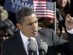 Barack Obama, durante un mitin en Raleigh (AP Photo/Gerry Broome).