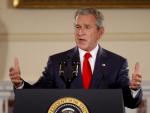 El presidente de EE UU, George W. Bush, durante el discurso sobre la pol&iacute;tica estadounidense hacia Cuba. (EFE).