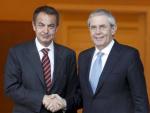 Zapatero recibe a Touri&ntilde;o en la Moncloa.