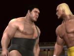 Andr&eacute; el Gigante y Hulk Hogan, dos mitos del wrestling.