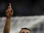 Cristiano Ronaldo celebra su segundo gol ante el Olympique de Marsella.
