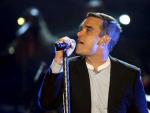 Robbie Williams durante su actuaci&oacute;n en un programa alem&aacute;n.