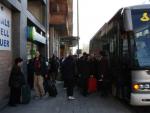 Los pasajeros del TGV llegaron a Lleida en un autocar procedente de Tarragona.