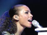 Alicia Keys, durante un momento de su concierto en Madrid.