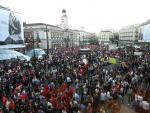 Panor&aacute;mica de la Puerta del Sol de Madrid durante la manifestaci&oacute;n de los sindicatos en la huelga general del 29-S.