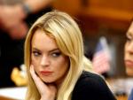 Lindsay Lohan durante una vista sobre el estado de su libertad condicional.