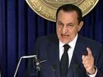 El presidente egipcio Hosni Mubarak durante su discurso, en el que ha anunciado que no se presentar&aacute; a otro mandato.