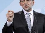 El presidente del Gobierno espa&ntilde;ol, Mariano Rajoy, durante la rueda de prensa que ha ofrecido en Berl&iacute;n.
