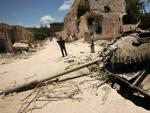 Imagen de un tanque derribado en Somalia