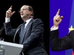 Los candidatos a la presidencia de Francia, Fran&ccedil;ois Hollande (izquierda) y Nicolas Sarkozy (derecha).