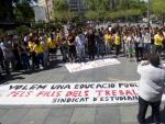 Estudiantes contra los recortes en Barcelona, en una imagen de archivo.
