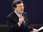 El presidente de la Comisi&oacute;n Europea, Jos&eacute; Manuel Durao Barroso, pronuncia un discurso ante el pleno de la Euroc&aacute;mara.