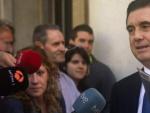 El expresidente del Gobierno balearJaume Matas, abandona los juzgados de Palma de Mallorca.