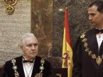El pr&iacute;ncipe de Asturias y el presidente del Tribunal Supremo y del Consejo General del Poder Judicial, Carlos D&iacute;var.