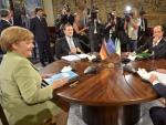 Cumbre cuatripartita en Roma con Angela Merkel, Mariano Rajoy, Fran&ccedil;ois Hollande y Mario Monti.