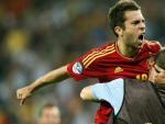 El lateral de la selecci&oacute;n, Jordi Alba, celebra con rabia un gol de Xabi Alonso ante Francia.