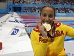 La nadadora paral&iacute;mpica, Teresa Perales, celebra su sexta medalla en Londres y 22&ordf; en total en unos Juegos.