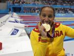 La nadadora paral&iacute;mpica, Teresa Perales, celebra su sexta medalla en Londres y 22&ordf; en total en unos Juegos.