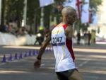 El atleta paral&iacute;mpico Ait Khamouch, tras finalizar segundo en la marat&oacute;n de Londres 2012.