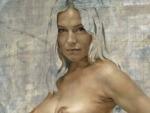 Retrato de Sienna Miller desnuda y embarazada realizado por el artista londinense Jonathan Yeo.