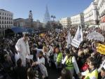 Imagen de la manifestaci&oacute;n contra los recortes en la sanidad p&uacute;blica en la Puerta del Sol.