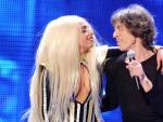 Lady Gaga y Mick Jagger, tras una actuaci&oacute;n de la cantante junto a The Rolling Stones en 2012.