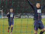 Zlatan Ibrahimovic celebra uno de sus goles en el PSG - Olympique de Marsella.