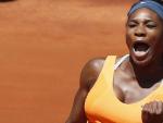 La estadounidense Serena Williams celebra su victoria en el Open de Madrid.