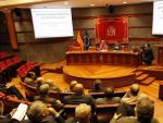 Conferencia sobre la relevancia de la prensa gratuita en la sede central del Consejo del Poder Judicial (Madrid), con la participaci&oacute;n del presidente de la AEEPP, Arsenio Escolar.