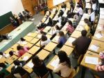 Examen de selectividad en un aula de la Universidad Complutense de Madrid.