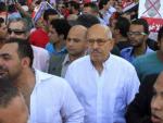 Mohamed el Baradei, durante una de las protestas recientes que han tenido lugar contra el presidente egipcio, Mohamed Morsi.