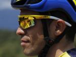El ciclista Alberto Contador, fotografiado durante un entrenamiento por las carreteras de C&oacute;rcega dos d&iacute;as antes de comenzar a disputar el Tour de Francia 2013.