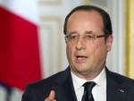 El presidente franc&eacute;s, Fran&ccedil;ois Hollande, comparece en una rueda de prensa.
