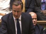 El primer ministro brit&aacute;nico David Cameron interviene durante un debate sobre Siria en la C&aacute;mara de los Comunes.