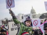 Manifestantes en la protesta en Washington para pedir un mayor control de las armas en EE UU.