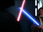 Duelo de espadas l&aacute;ser entre Obi Wan Kenobi y Darth Vader en 'Star Wars'.