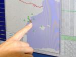 El Observatorio del Ebro muestra en una pantalla uno de los terremotos registrados.
