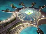 Imagen a&eacute;rea del estadio de Doha Port, una de la sedes del Mundial de Catar 2022.