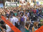 Cientos de estudiantes de secundaria protestan en Madrid contra los recortes.