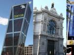 Bankia (izquierda), la sede central del Banco de Espa&ntilde;a (centro) y la Caja de Ahorros del Mediterr&aacute;neo (CAM).