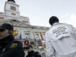 Protesta de m&eacute;dicos en la Puerta del Sol.