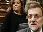 El presidente del Gobierno, Mariano Rajoy, en una sesi&oacute;n de control al Ejecutivo en el Congreso de los Diputados.