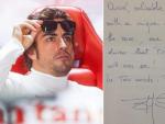 Montaje fotogr&aacute;fico en el que se ve la carta que Stefano Domenicali, jefe de la escuder&iacute;a Ferrari, le dedica al piloto espa&ntilde;ol Fernando Alonso.