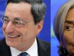 El presidente del BCE, Mario Draghi (i), la directora gerente del FMI, Christine Lagarde (c) y el presidente de la CE, Durao Barroso (d).