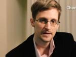 Edward Snowden durante su mensaje navide&ntilde;o alternativo en el brit&aacute;nico Channel 4.