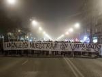 Manifestaci&oacute;n celebrada en la noche del s&aacute;bado 11 de enero en el barrio de Gamonal, en Burgos, como reacci&oacute;n a las detenciones llevadas a cabo en las manifestaciones por la conversi&oacute;n de la calle Vitoria.