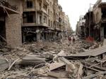 Edificios destruidos por las bombas en la ciudad siria de Alepo.