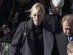 La actriz australiana Cate Blanchett sale del funeral por el actor estadounidense Philip Seymour Hoffman en Nueva York.