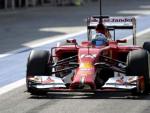El piloto de Ferrari Fernando Alonso, en el 'pit lane' durante los tests de pretemporada de Bahrein.