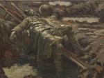 &Oacute;leo de Gilbert Rogers de un camillero de la Cruz Roja muerto en una trinchera